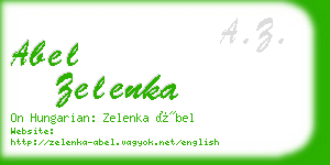 abel zelenka business card